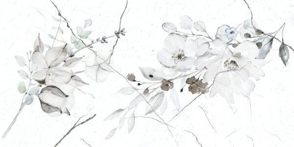 FLISER & KLINKER – EROS 30x60cm Hvid Floral Motif (Blank)